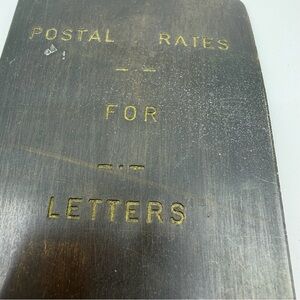 Vintage Brass Postal Rates For Letters Plate Antique Post Office Mail Slot Sign